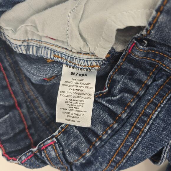 Vintage 90's Healthtex Girls Heart Embroidered Jeans – Size 5T - Picture 3 of 4